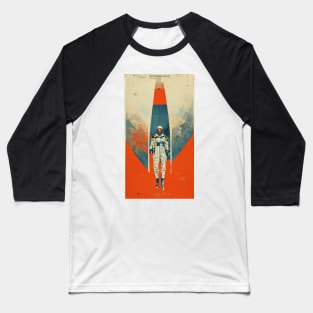 Rocket Man Retro Design Baseball T-Shirt